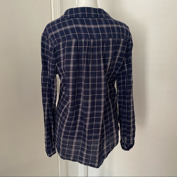 JOIE Fara B Plaid Ruffle Neck Button Down - Picture 7 of 8